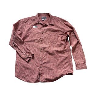 Territory Of Ahead Mens Long Sleeve Button Up Shirt Textured Cotton Red Plaid XX